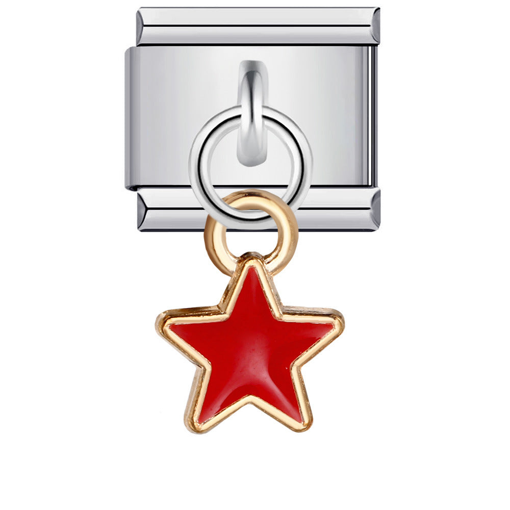 Wholesale Italian Charm Bracelet 9mm DIY Splicing Removable Star Hook Stainless Steel Composable Bracelet