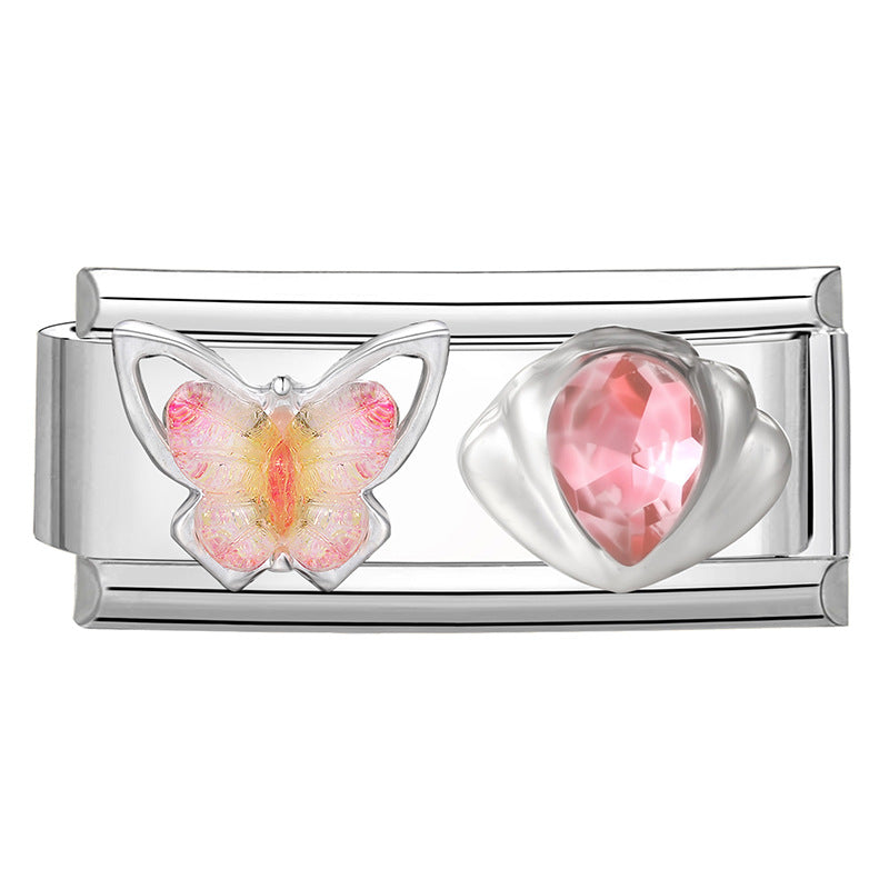 Wholesale 9mm Italian Charm Starter Bracelets DIY square section Creative Stainless Steel Composable Bracelet