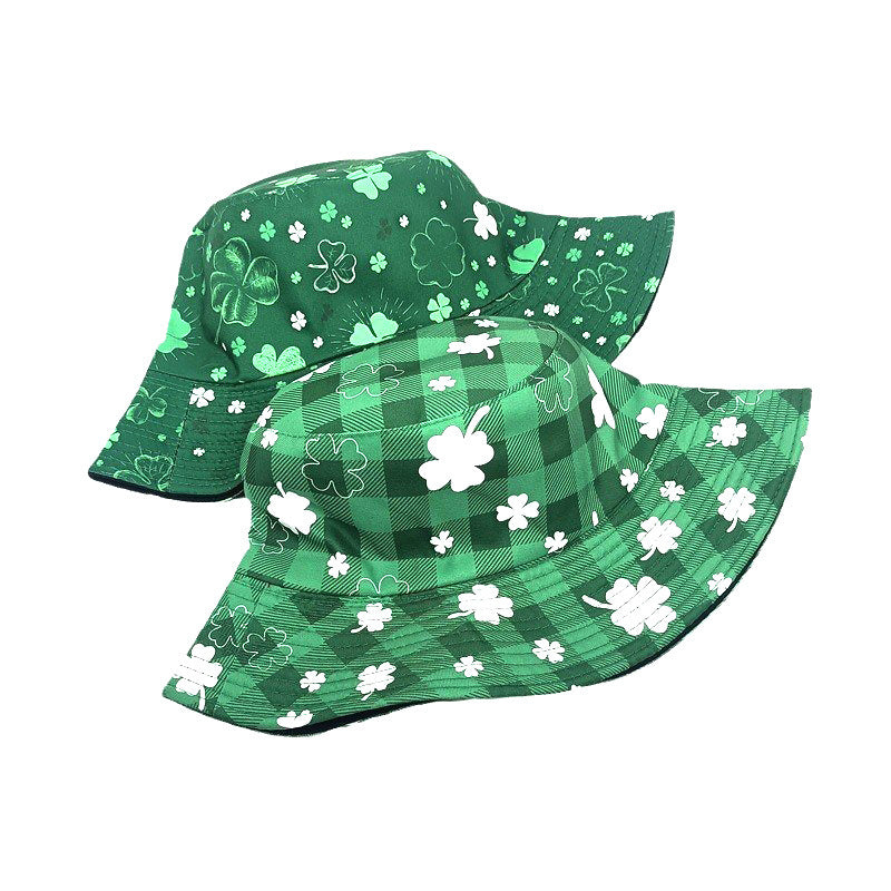 Wholesale Four Leaf Clover Print Bucket Hat ACC-HT-ShunMa017