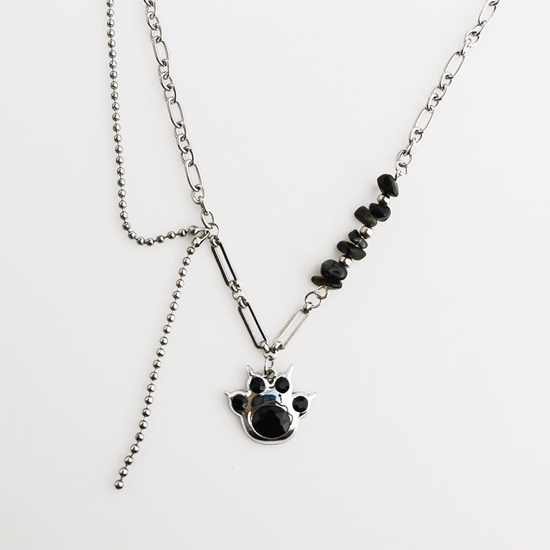 Wholesale  Titanium Steel Diamond Cat claw necklace  light luxury necklaces