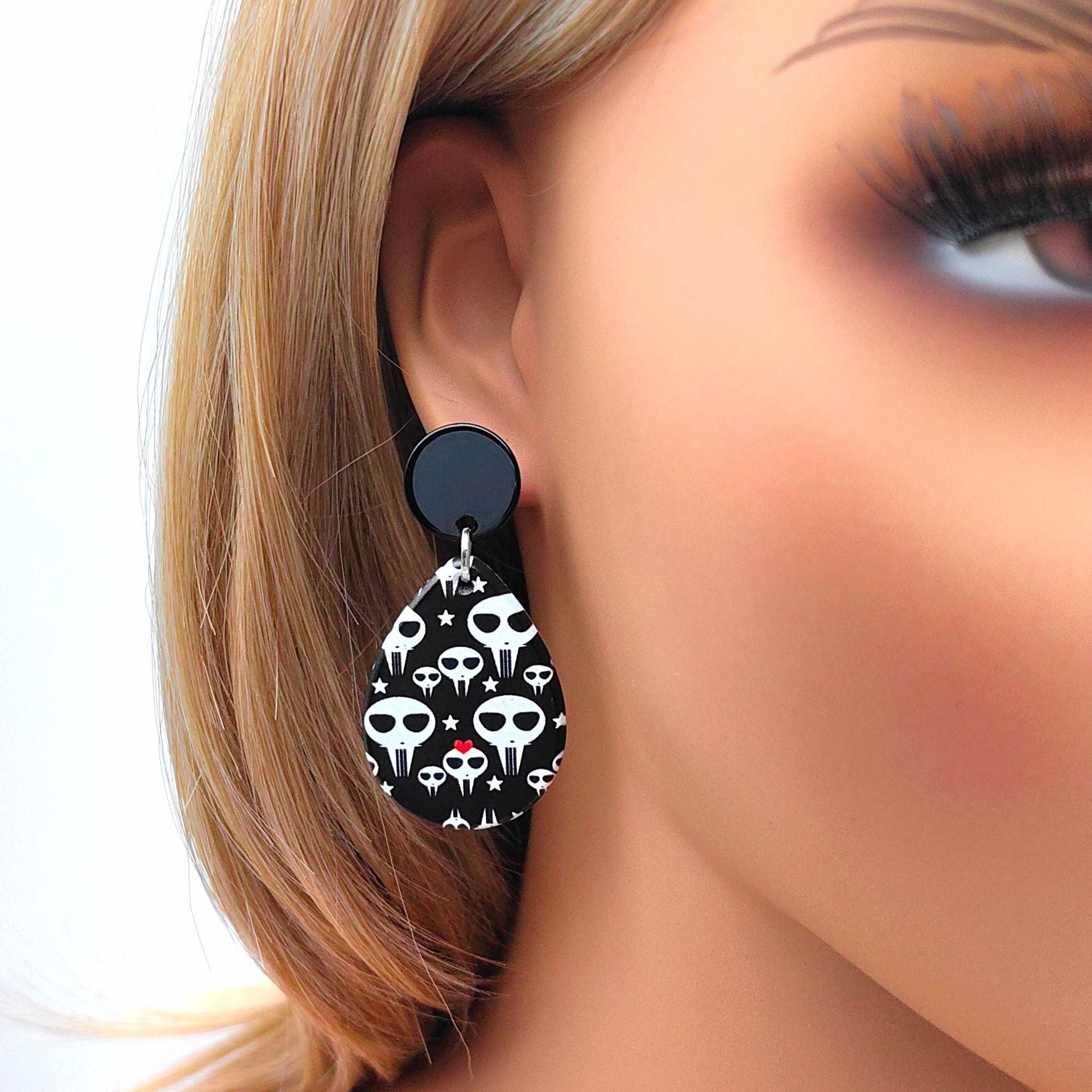 Wholesale Halloween Horror Skull Acetate Acrylic Earrings ACC-ES-Xizhao003