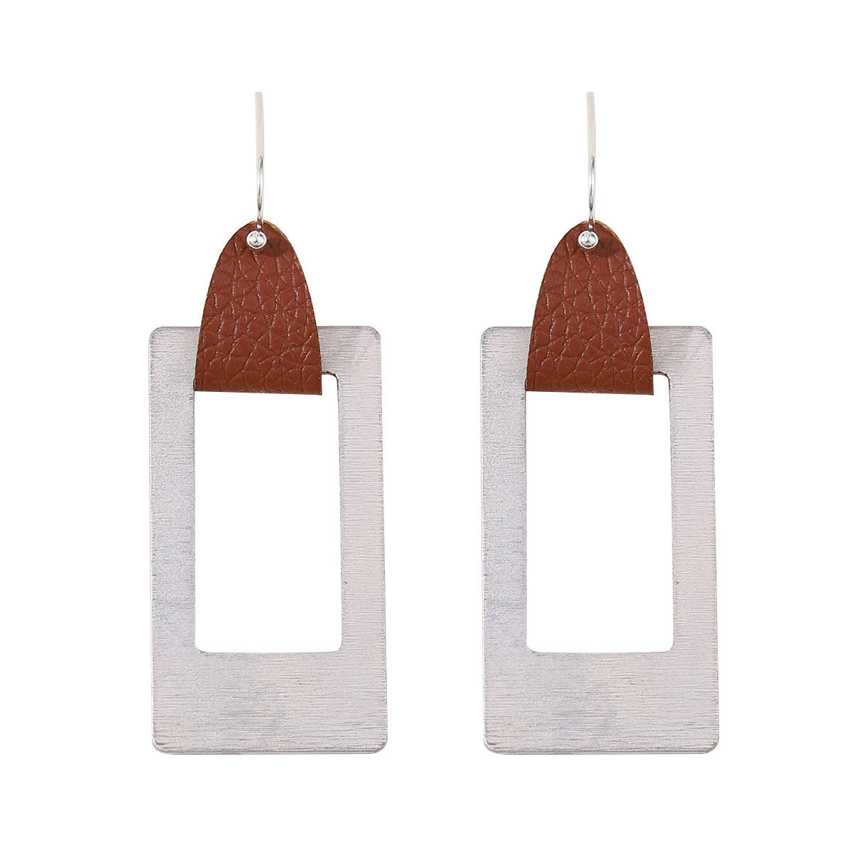 Wholesale  Bohemian Sand Silver Leather Earrings