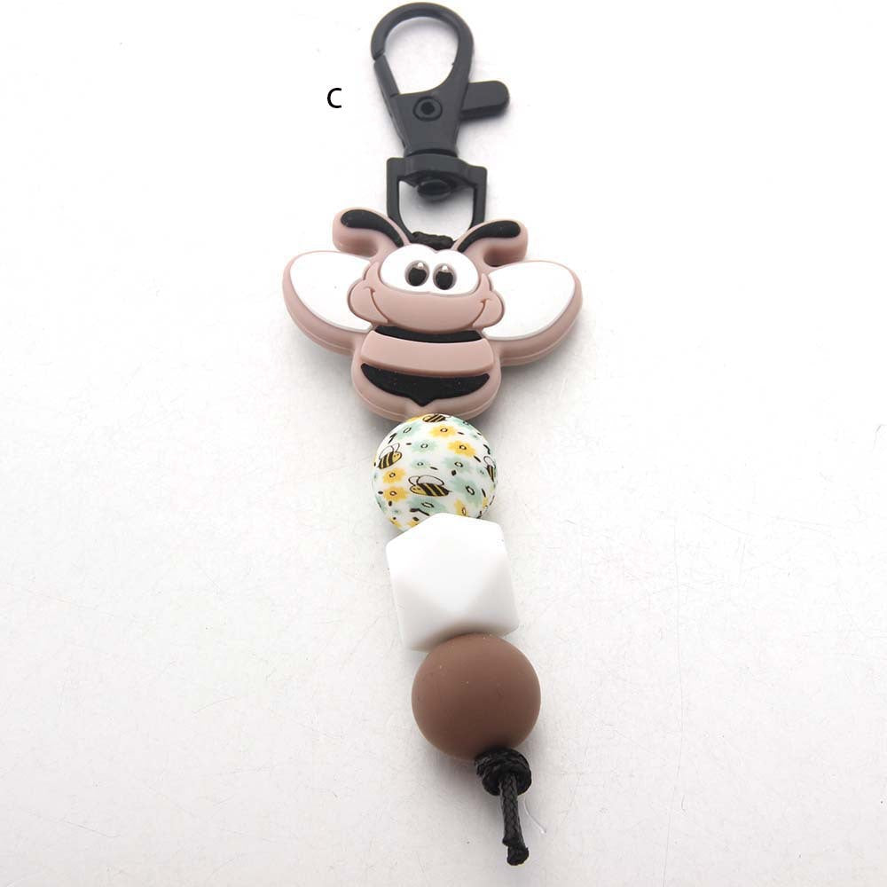 Wholesale Bee Silicone Beaded Keychain ACC-KC-JinAn003