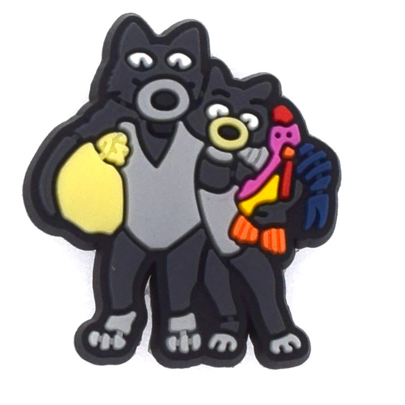 Wholesale Random 100pcs Cartoon Cute Small Animal PVC Soft Rubber Shoe Buckle Decoration ACC-SC-RYY076