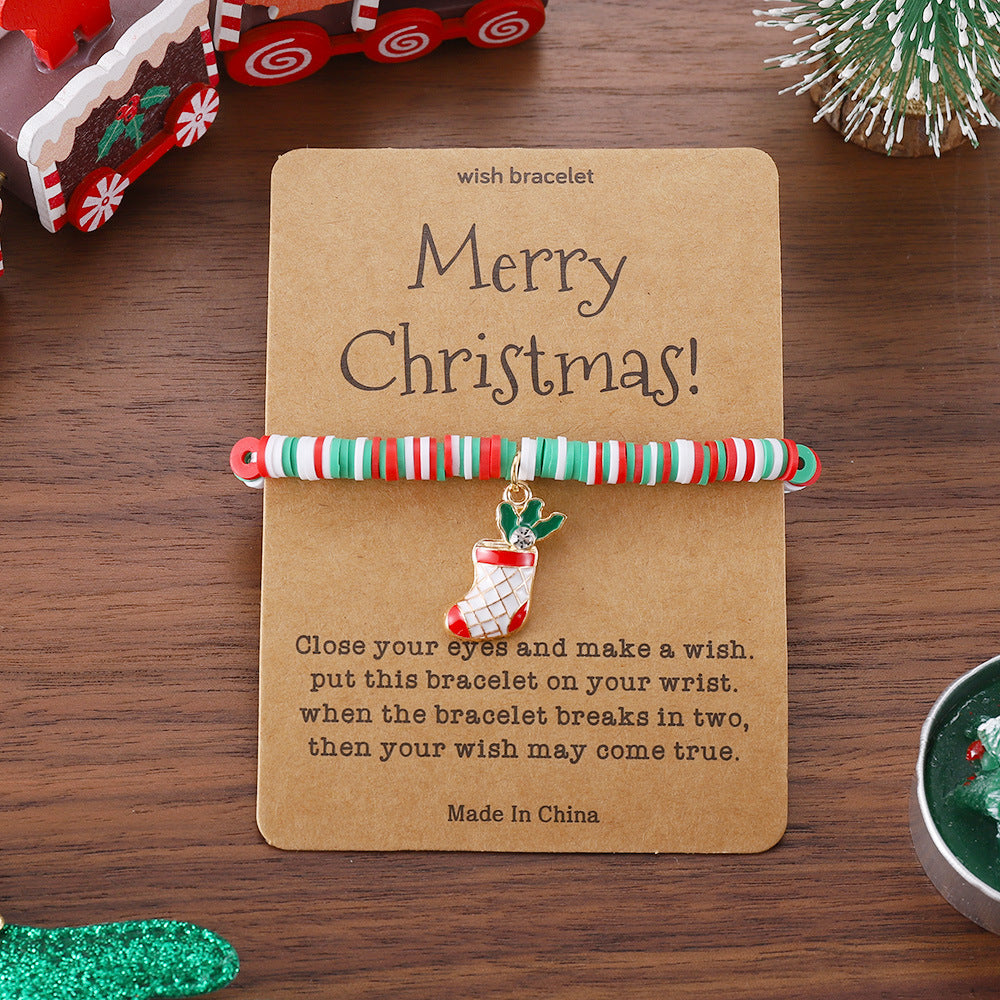 Wholesale Christmas Cute Elk Christmas Tree Braided Bracelet ACC-BT-ChuLian001