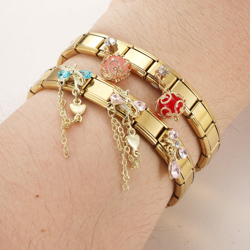 Wholesale Gold Bow Heart Tassel Pendant Set DIY Bracelet Jewelry Accessories Stylish Craft Supplies For Party And Boutique Resale