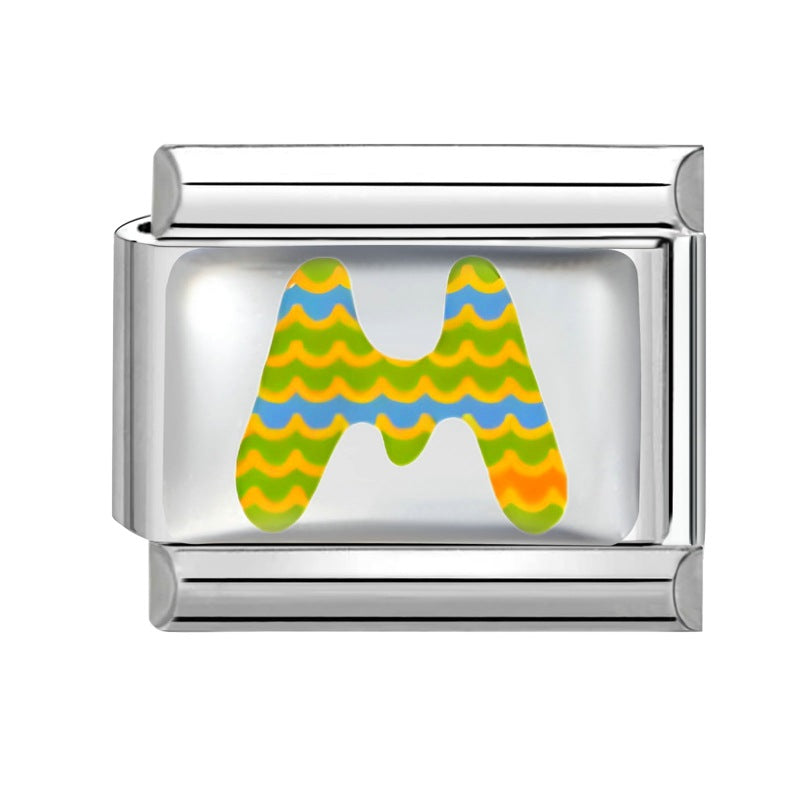 Wholesale 9mm Italian Charm Starter Bracelets DIY Letter Series Stainless Steel Composable Bracelet