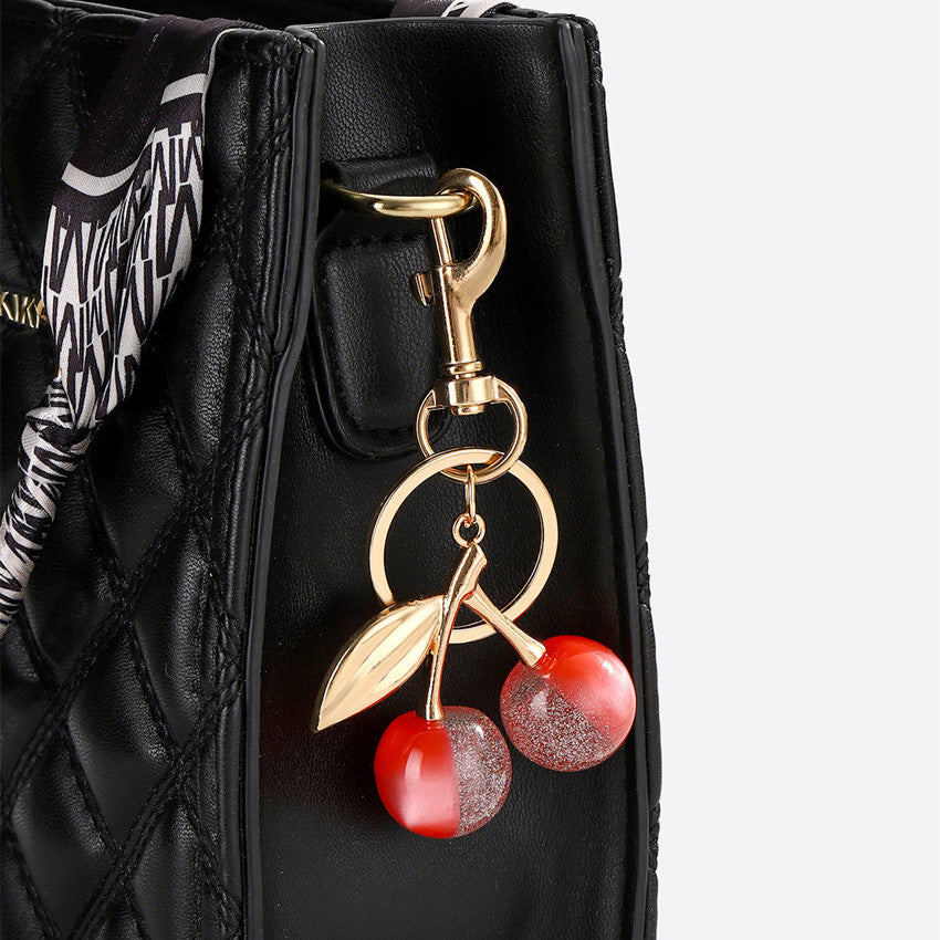 Wholesale Pastoral Red Cherry Keychain Fruit Cherry  Keychain