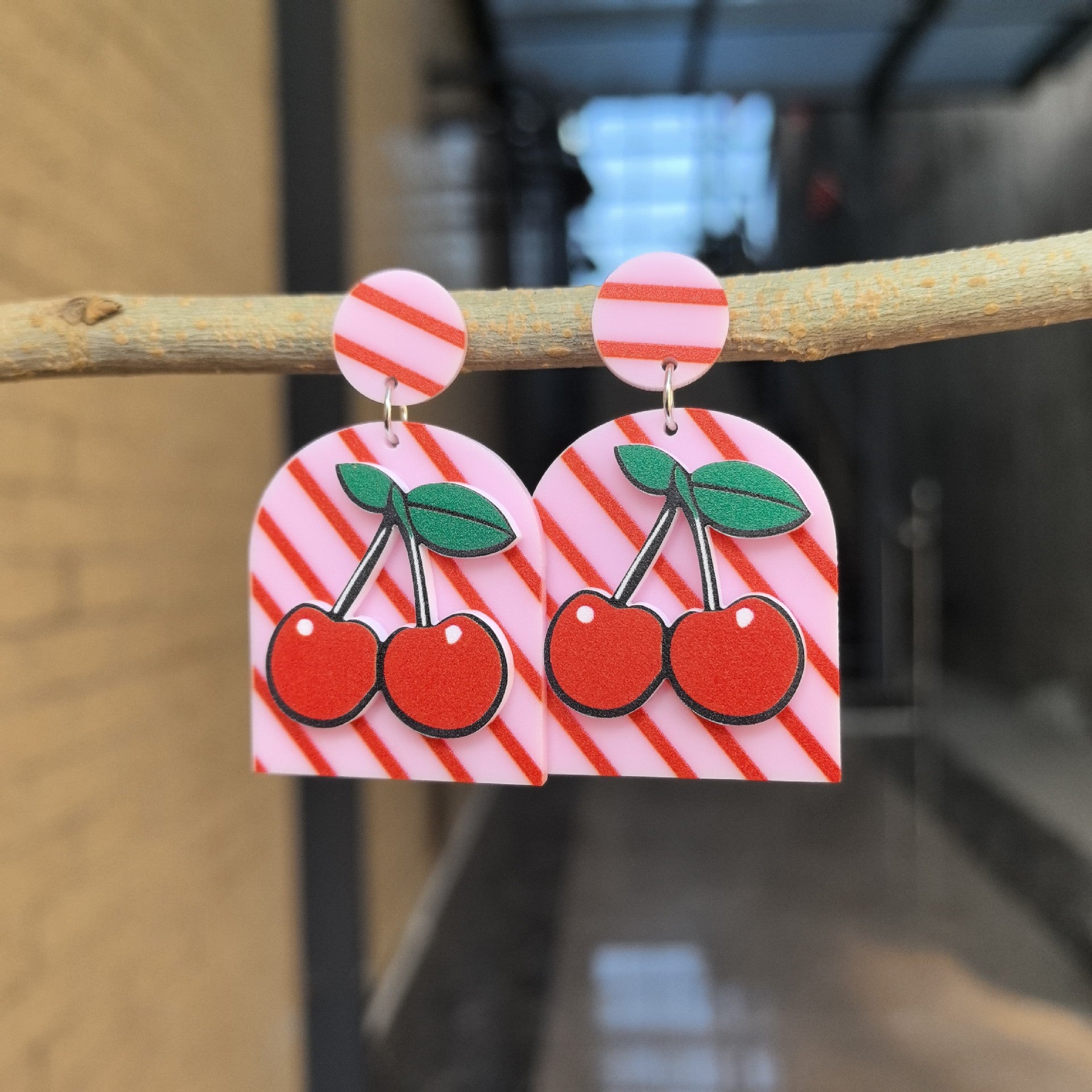 Wholesale  Candy-Colored Acrylic Cute Earrings