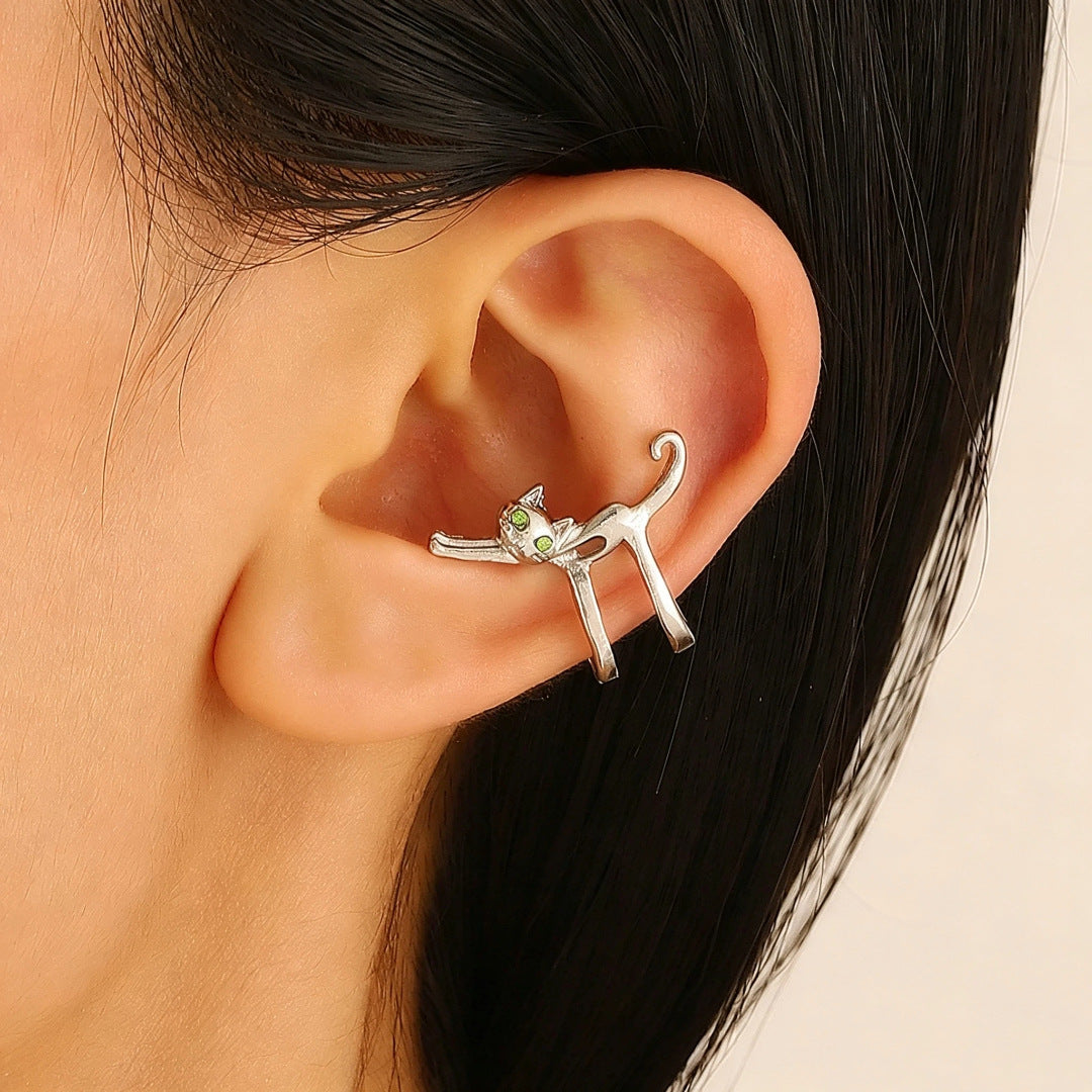 Wholesale Alloy Gold Tone Cat Ear Cuff Ear Clip For Women Unpierced Ear Jewelry Accessory Gift