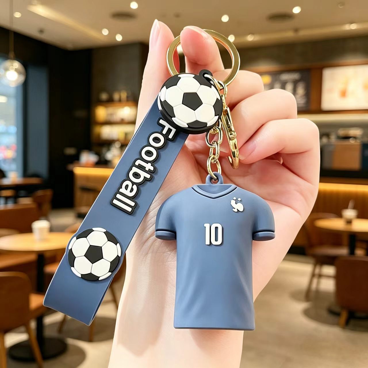 Wholesale # 10 Football Jersey Keychain - Pink PVC Decorative Car Key Accessory for Party Gifts or Resale