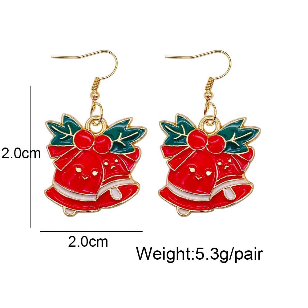 Wholesale Christmas Tree Santa Claus Bell Alloy Oil Drop Earrings ACC-ES-ChenY044