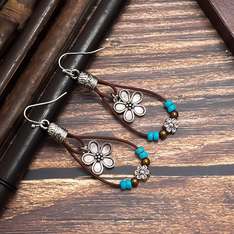 Wholesale Bohemian Retro Teardrop Dangle Stud Earrings with Tassels