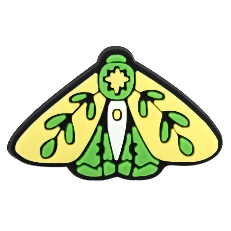 Wholesale   Random 100pcs Colorfulful Moth Series PVC Soft Rubber Shoe Buckle Decoration