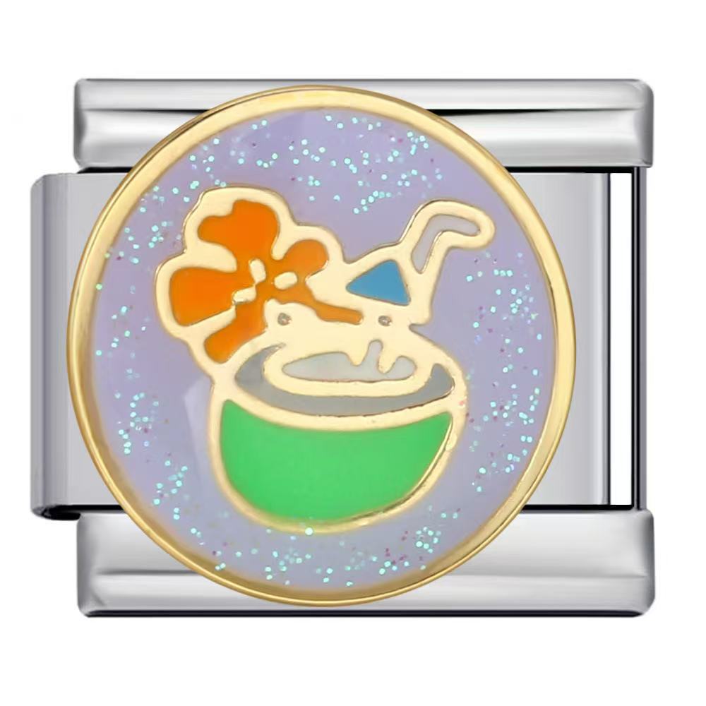 Wholesale Italian Charm Bracelet 9mm DIY Splicing Ocean Beach Stainless Steel Composable Bracelet