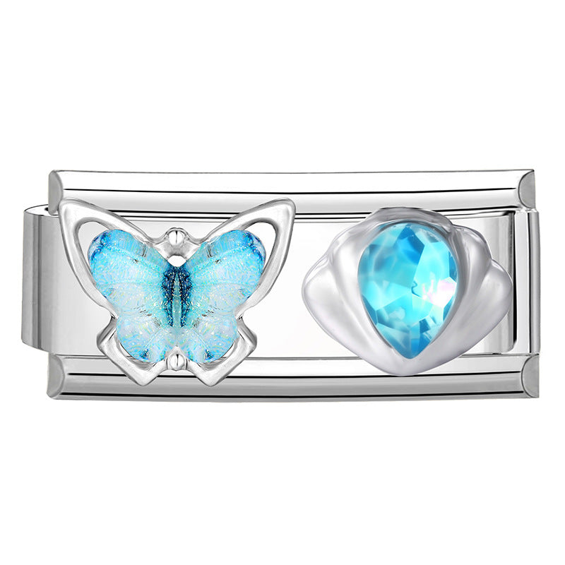 Wholesale 9mm Italian Charm Starter Bracelets DIY square section Creative Stainless Steel Composable Bracelet