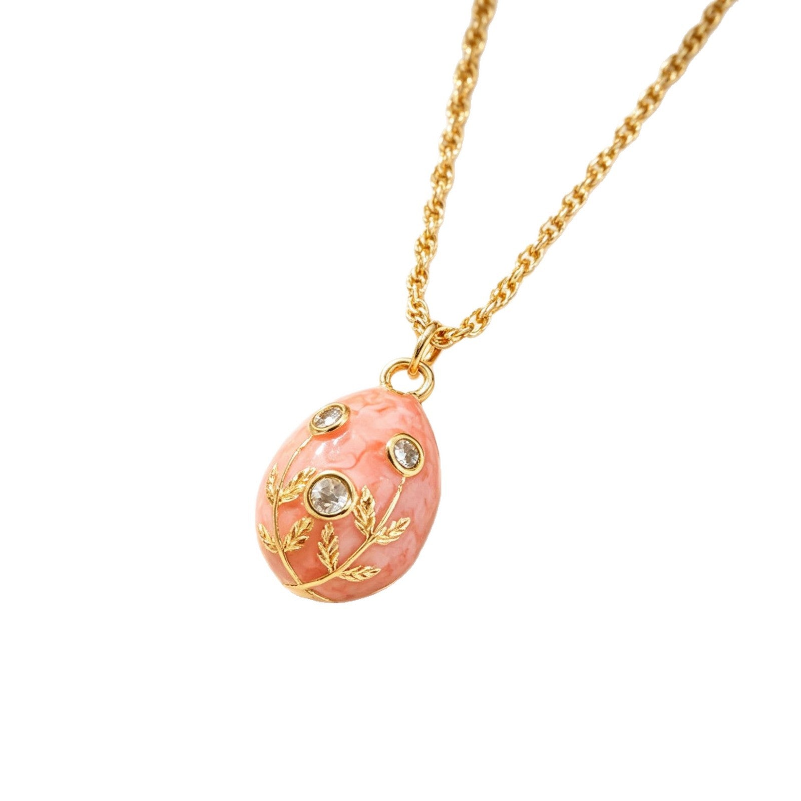 Wholesale Gold Plated Easter Egg Pendant Necklace Fashion Accessory for Party