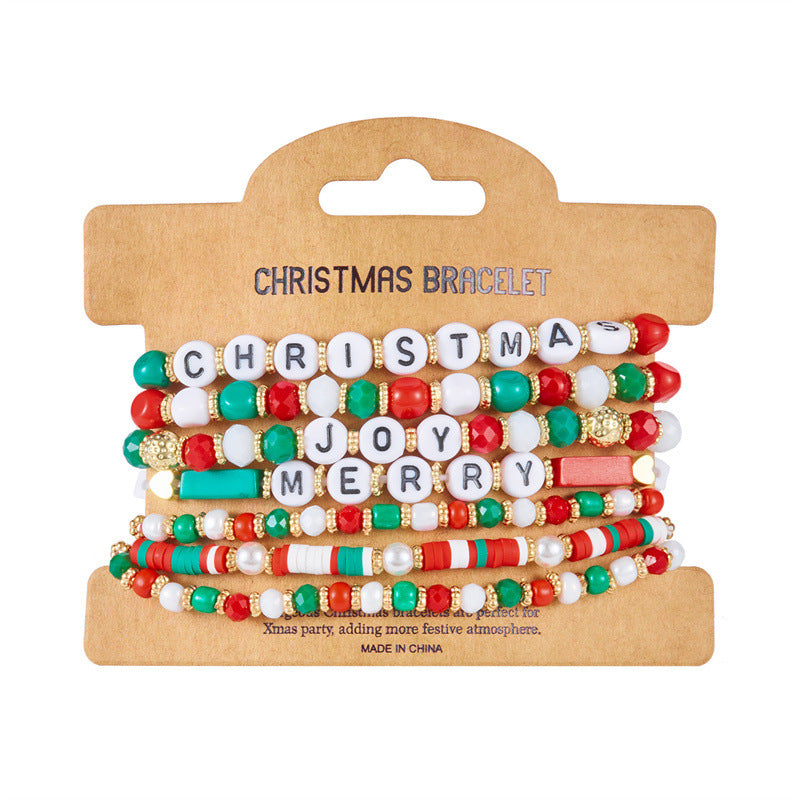 Wholesale  Snowflake Bell Colorful Beaded Bracelet