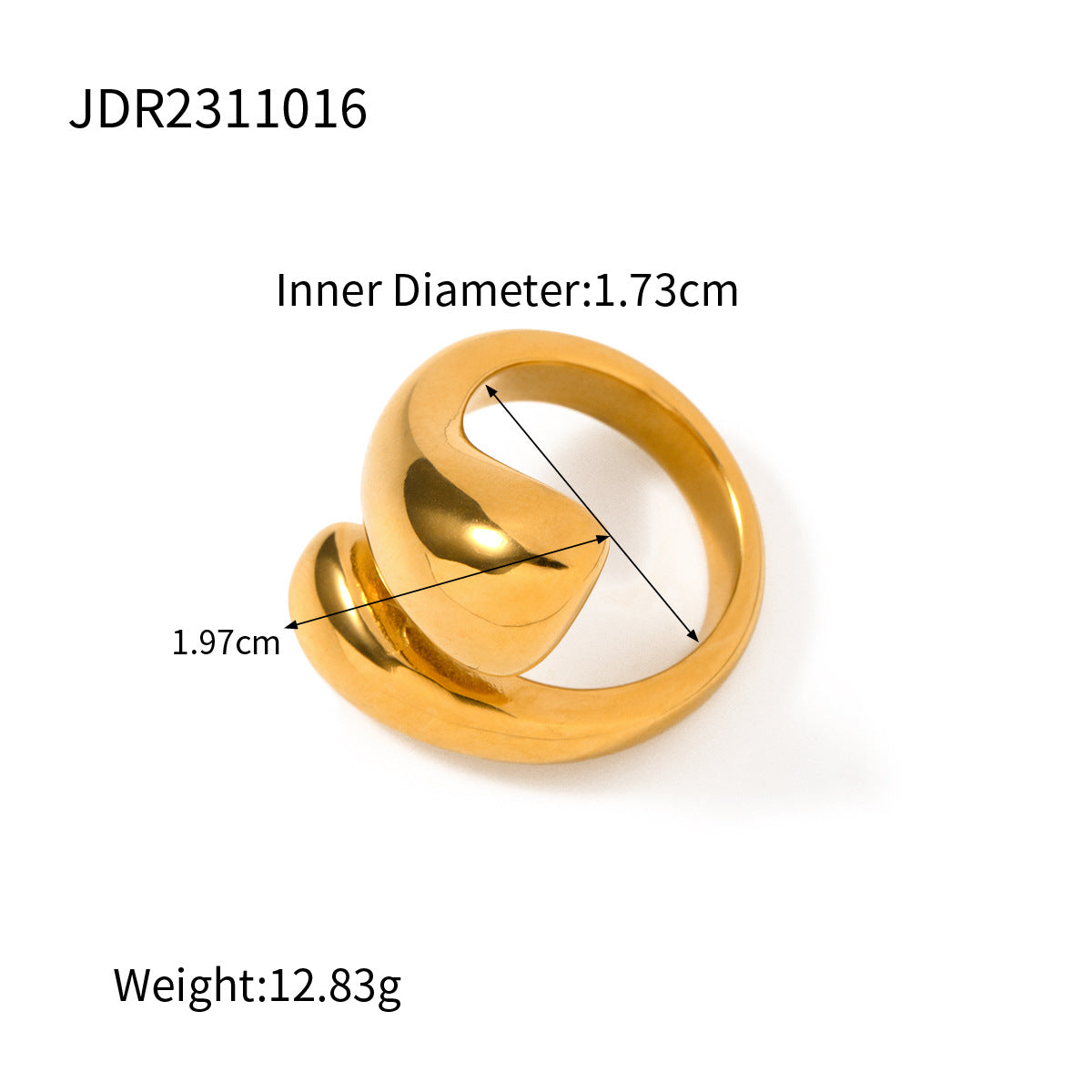 Wholesale  18K gold stainless steel smooth ring
