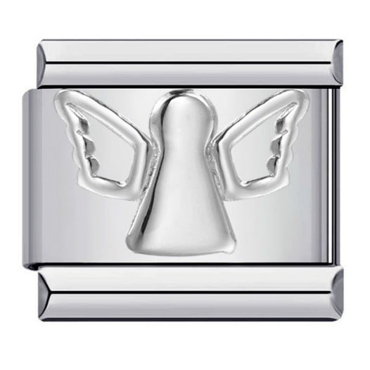 Wholesale  Italian moduleTitanium steel convex silver stamping pattern DIY bracelet