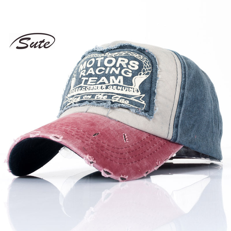 Wholesale Black Washed Cotton Patchwork Baseball Cap Outdoor Sunshade Fashion Accessory