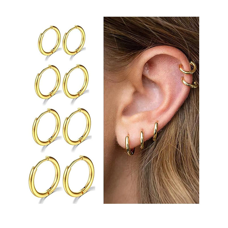 Wholesale 10pcs Stainless Steel Hoop Earrings