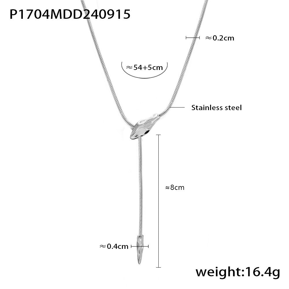 Wholesale  snake head necklace  stainless steel long trendy street necklace