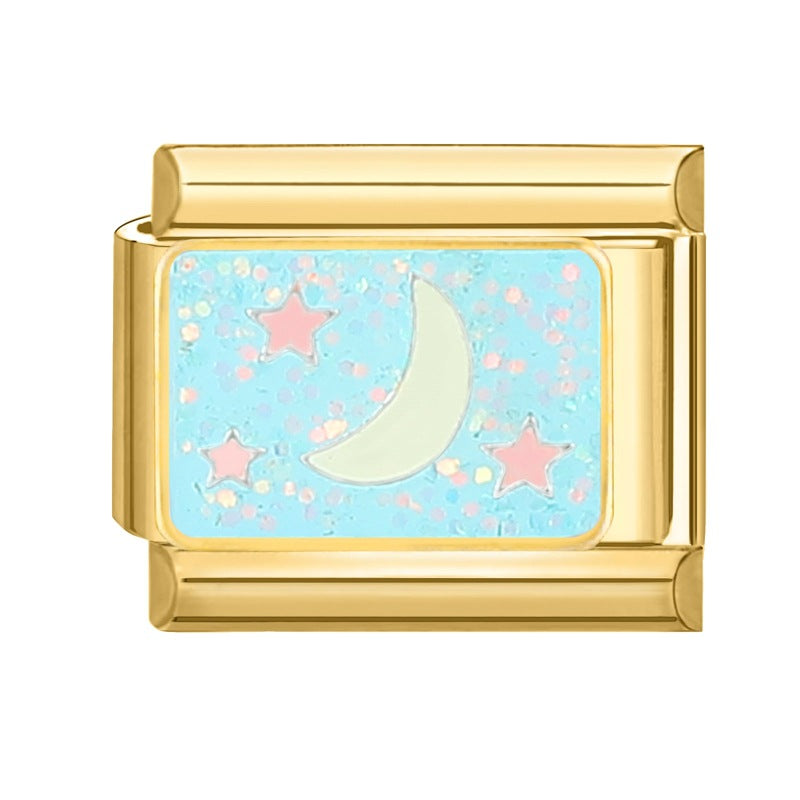 Wholesale Italian Charm Bracelet 9mm DIY Splicing Removable Stainless Steel Gold Bottom Light Luxury Composable Bracelet