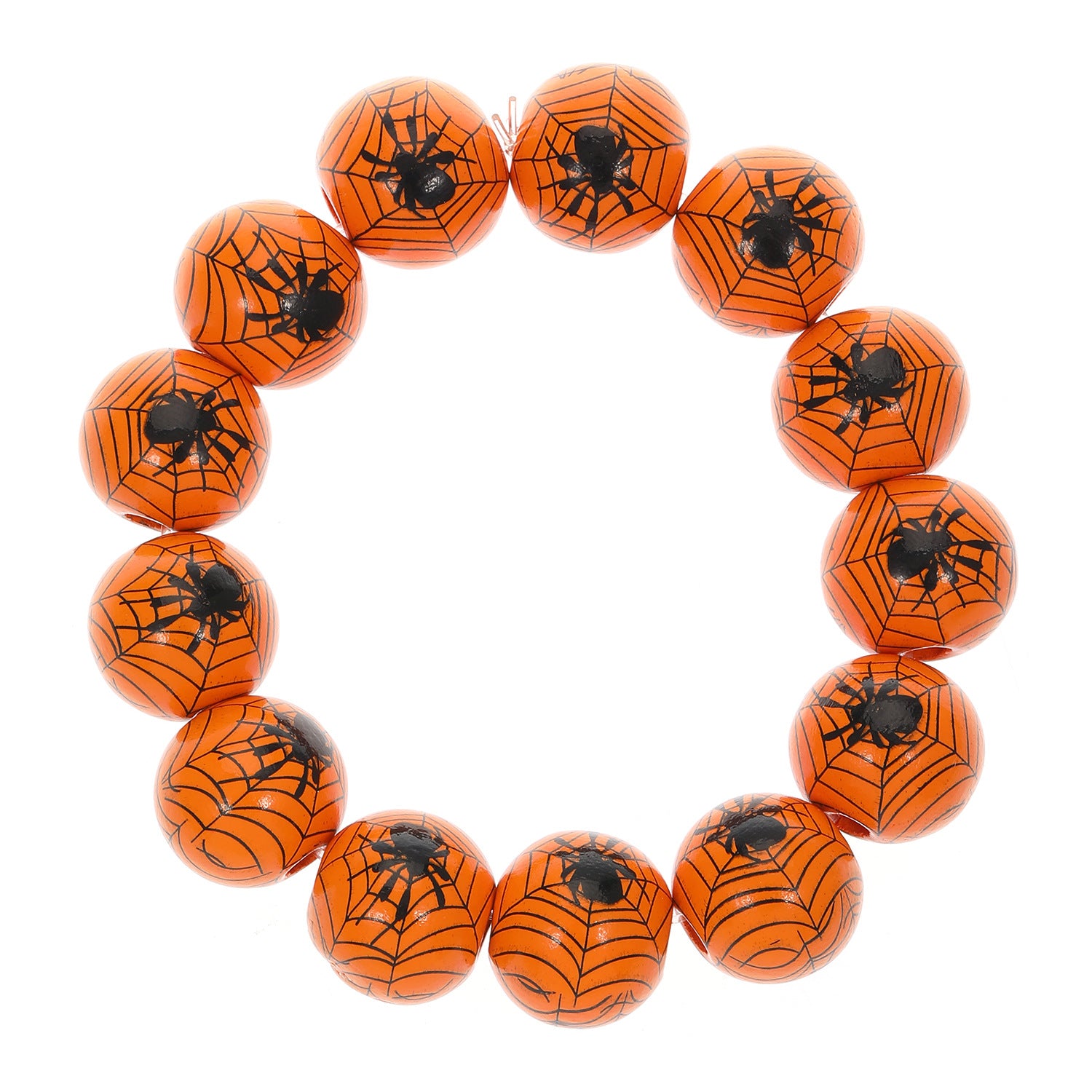 Wholesale Wood Beaded Bracelet with Pumpkin and  Print  Festival Jewelry Accessory