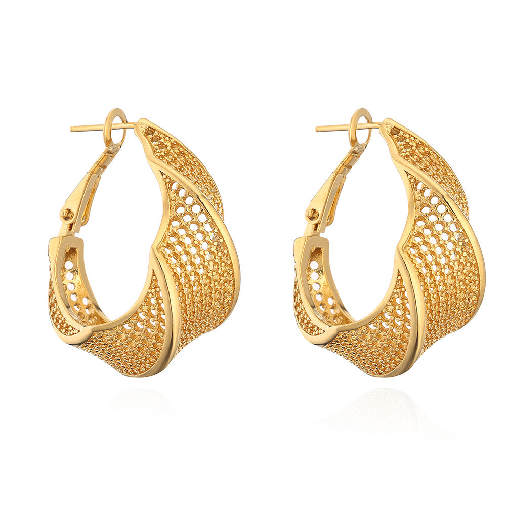 Wholesale copper plated real gold earrings