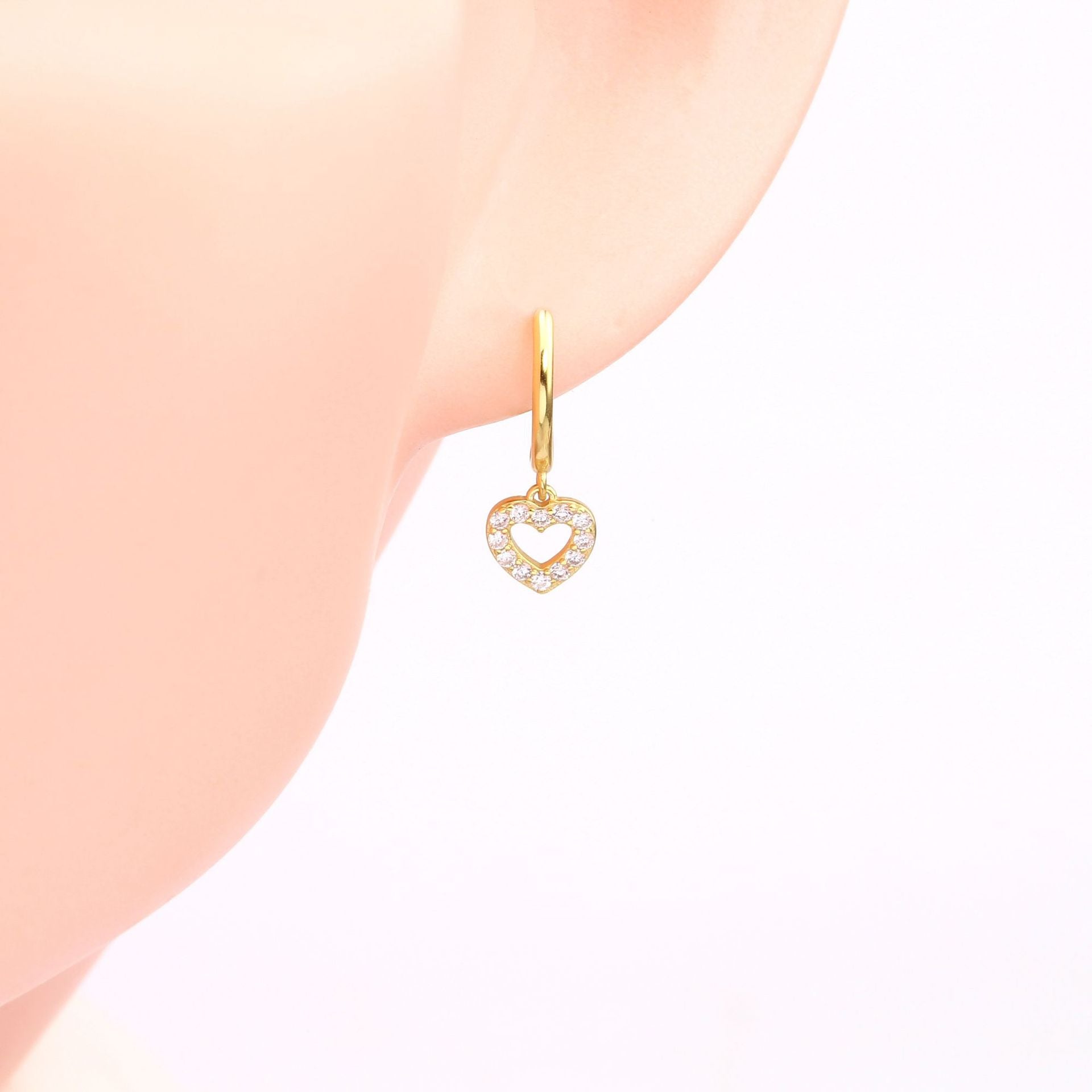 Wholesale s925 sterling silver micro inlay love earrings