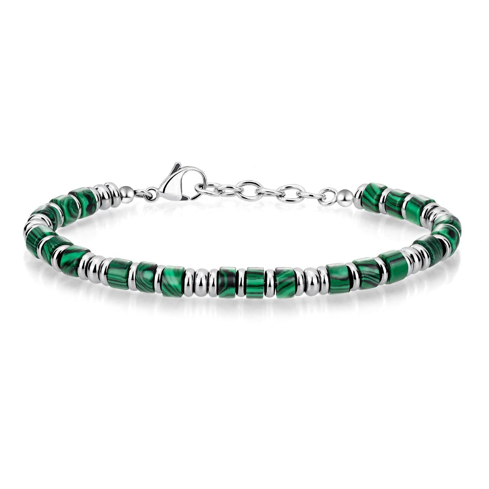 Wholesale Bohemian Chain Bracelet Natural Obsidian Beads Stainless Steel Business Gift Fashion Accessory