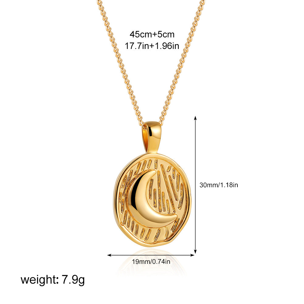 Wholesale  stainless steel 18K gold solid small tag inlaid zircon pendant necklace