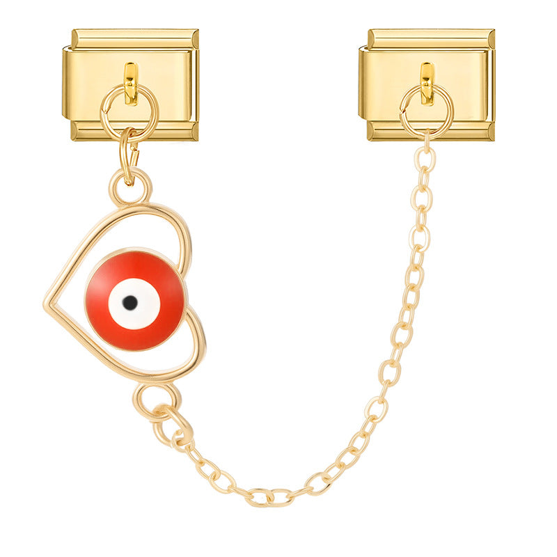 Wholesale Italian Charm Bracelet 9mm DIY Splicing Double Pendant  Stainless Steel Composable Bracelet