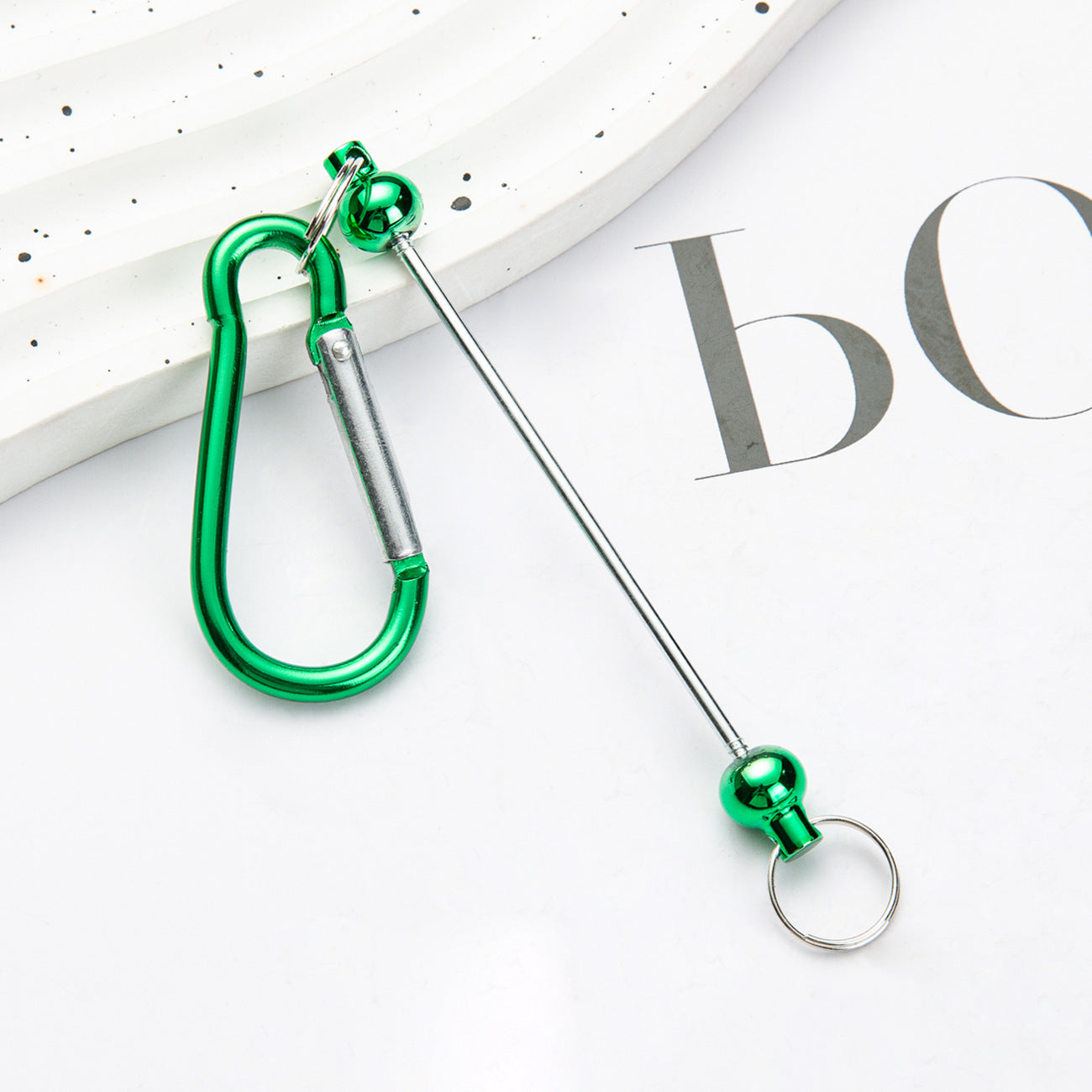 Wholesale Beadable DIY Beaded Mountaineering Buckle D-Lock Metal Hook Keychain Backpack