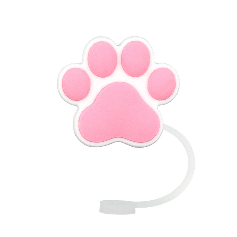 Wholesale 10pcs Cute Cat 10mm PVC Straw Cover Soft Straw Tube Cap ACC-SCR-YiBang013