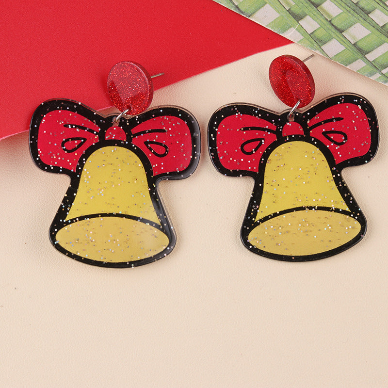 Wholesale Christmas Cartoon Acrylic Christmas Tree Deer Snowflake  Earrings