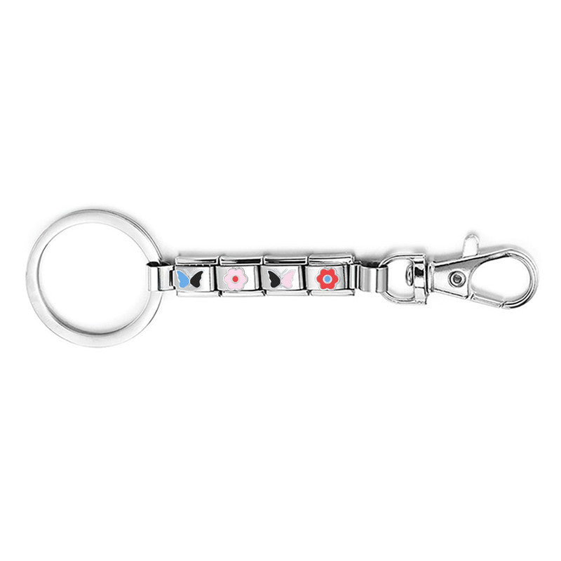 Wholesale Italian Module Keychain Bracelet Retro Creative Stylish Fashion DIY Italian Module Finished Keychain