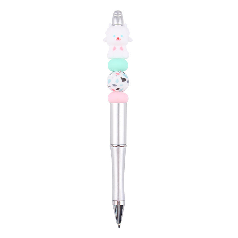 Wholesale beaded pen DIY creative handmade cartoon 3D animal silicone gum beaded pen