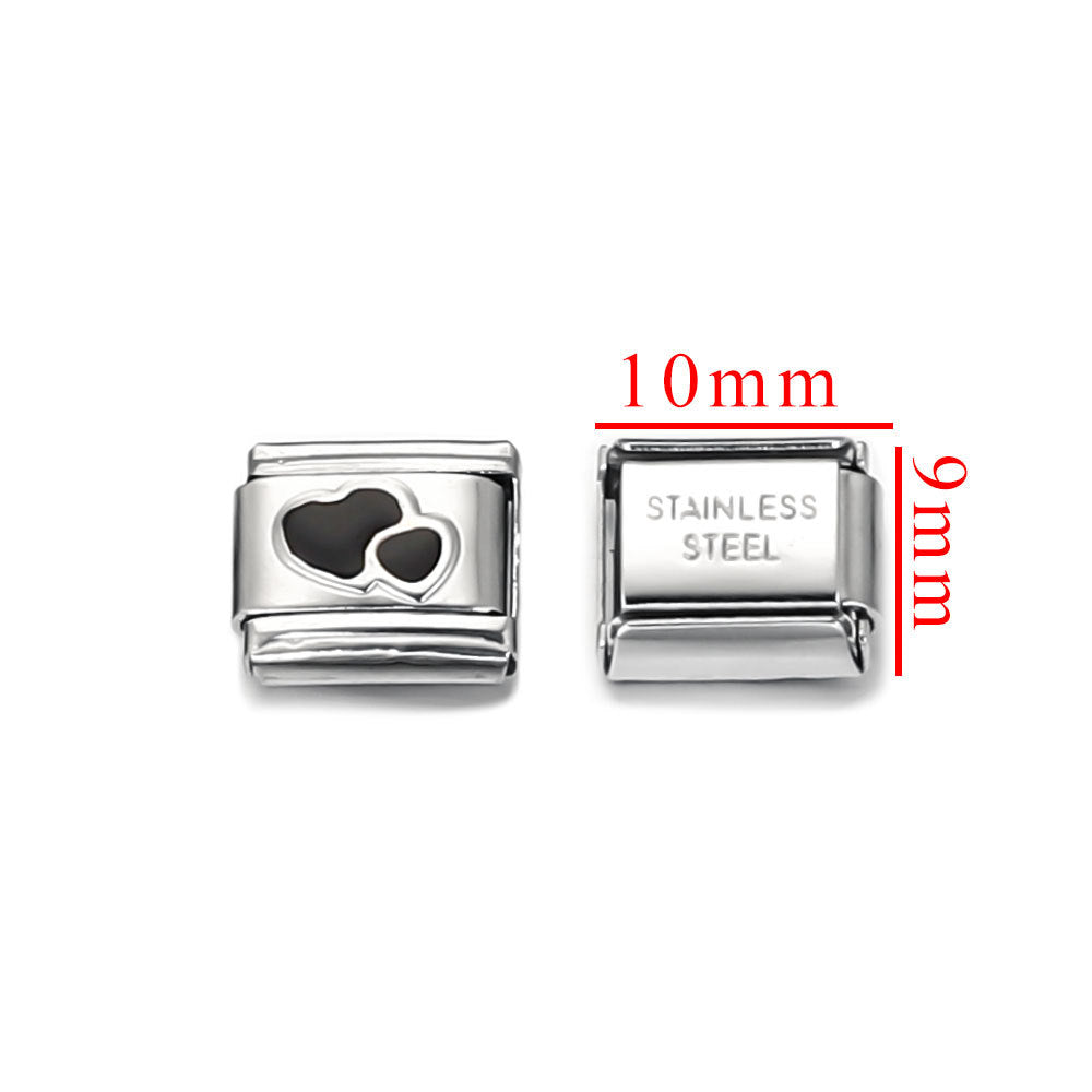 Wholesale 5pcs Italian Charm Bracelet 9mm DIY Splicing Cute Creative Stainless Steel Composable Bracelet