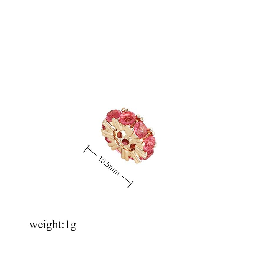 Wholesale Twelve Birthstone Round Hollow Pendant Birthstone Roller Zircon Accessories