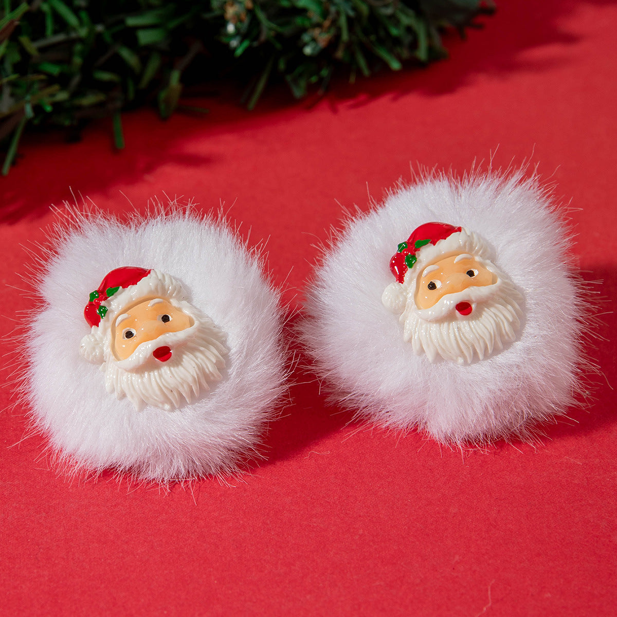 Wholesale Christmas  Bow Hair Ball Earrings