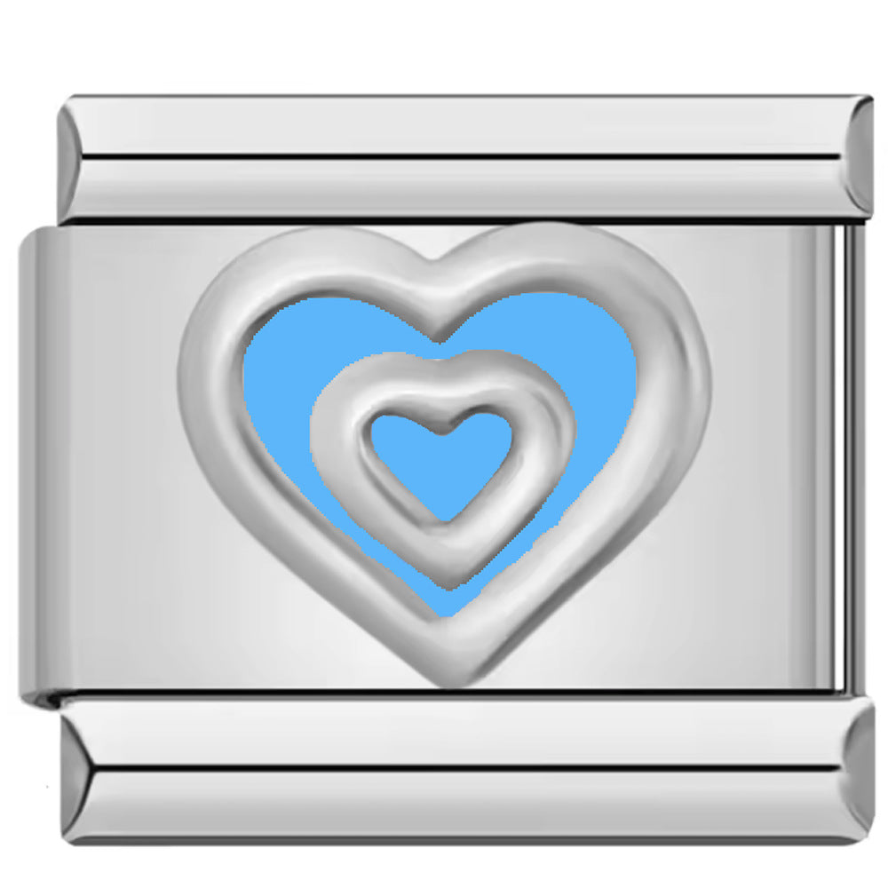 Wholesale  Italian modularHeart-shaped colorful oil-drop bracelet