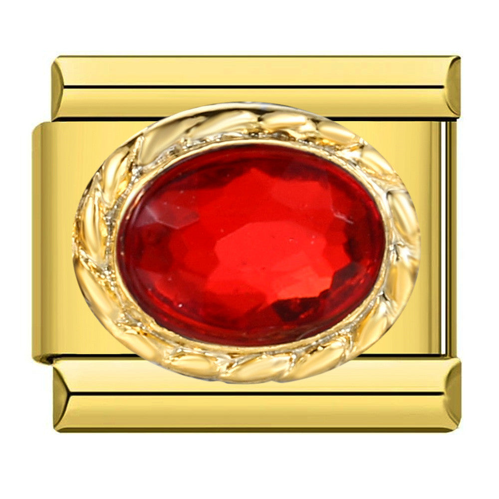 Wholesale  Italian Charm Bracelet 9mm DIY Oval Micro-Inlaid Colored Stone Creative Stainless Steel Composable Bracelet