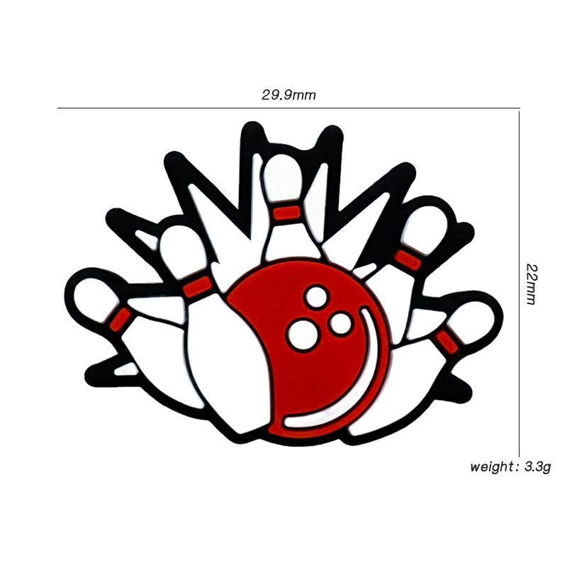 Wholesale 10pcs Cute Bowling Silicone Beads Focal Beads DIY Bead Pen Accessories ACC-BDS-WDX211