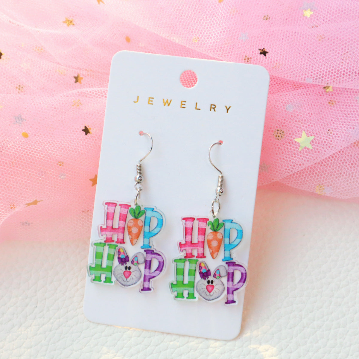 Wholesale Easter Acrylic Bunny Earrings