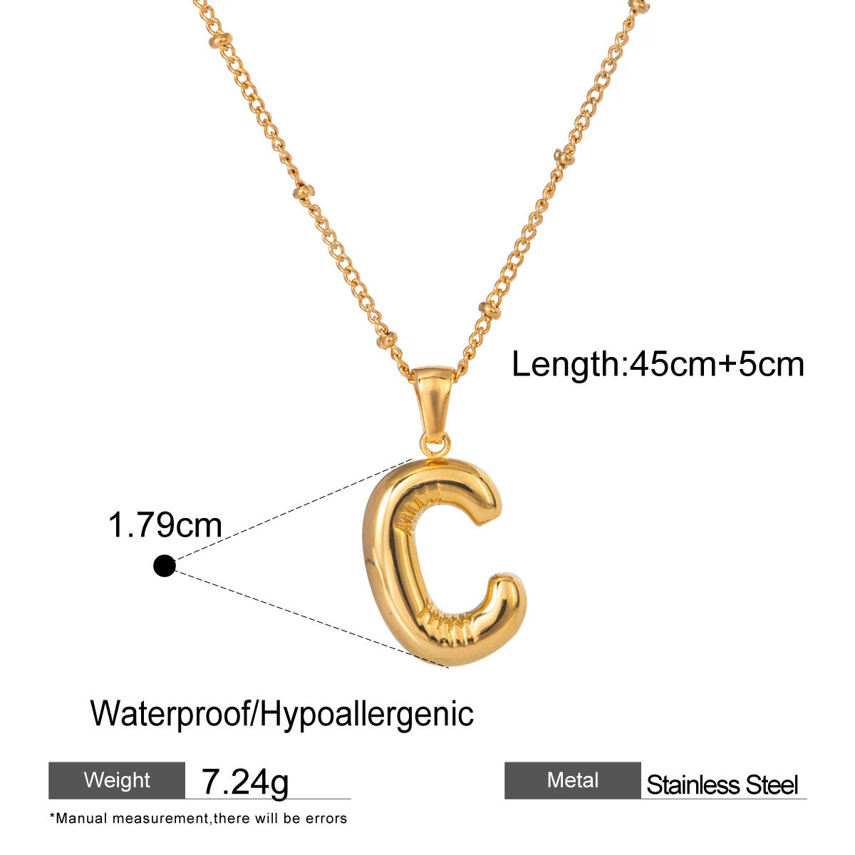 Wholesale Light Luxury Stainless Steel Initial Necklace