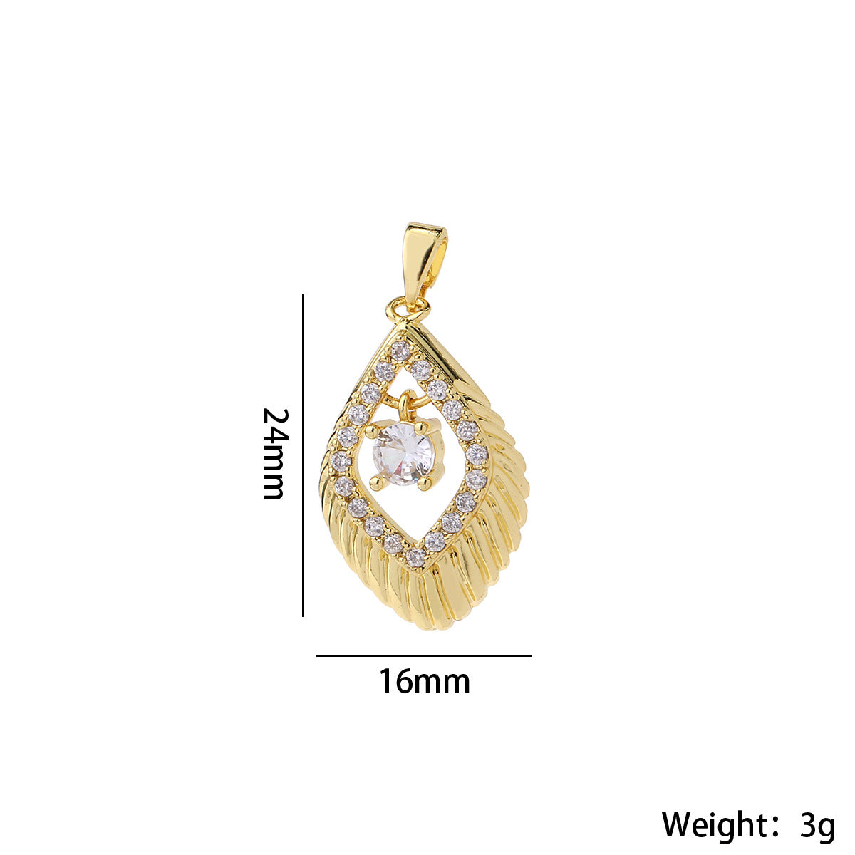 Wholesale Gold Plated Brass Honeycomb Bee Pendant Micro Set Zircon Charm DIY Jewelry Accessory Gift Boutique Resale