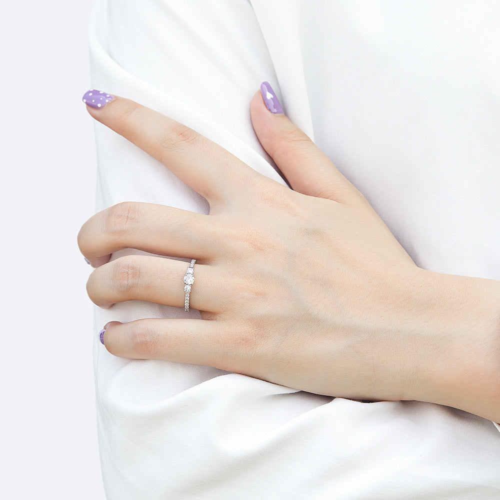 Wholesale  925 Sterling Silver Ring Rack Diamond Four-claw Diamond Ring