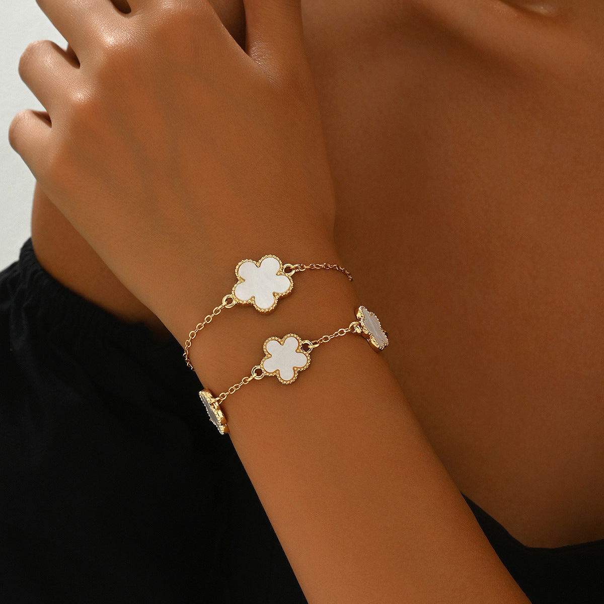 Wholesale Plum Blossom Flower Oil Drop Bracelet ACC-BT-BaSha001